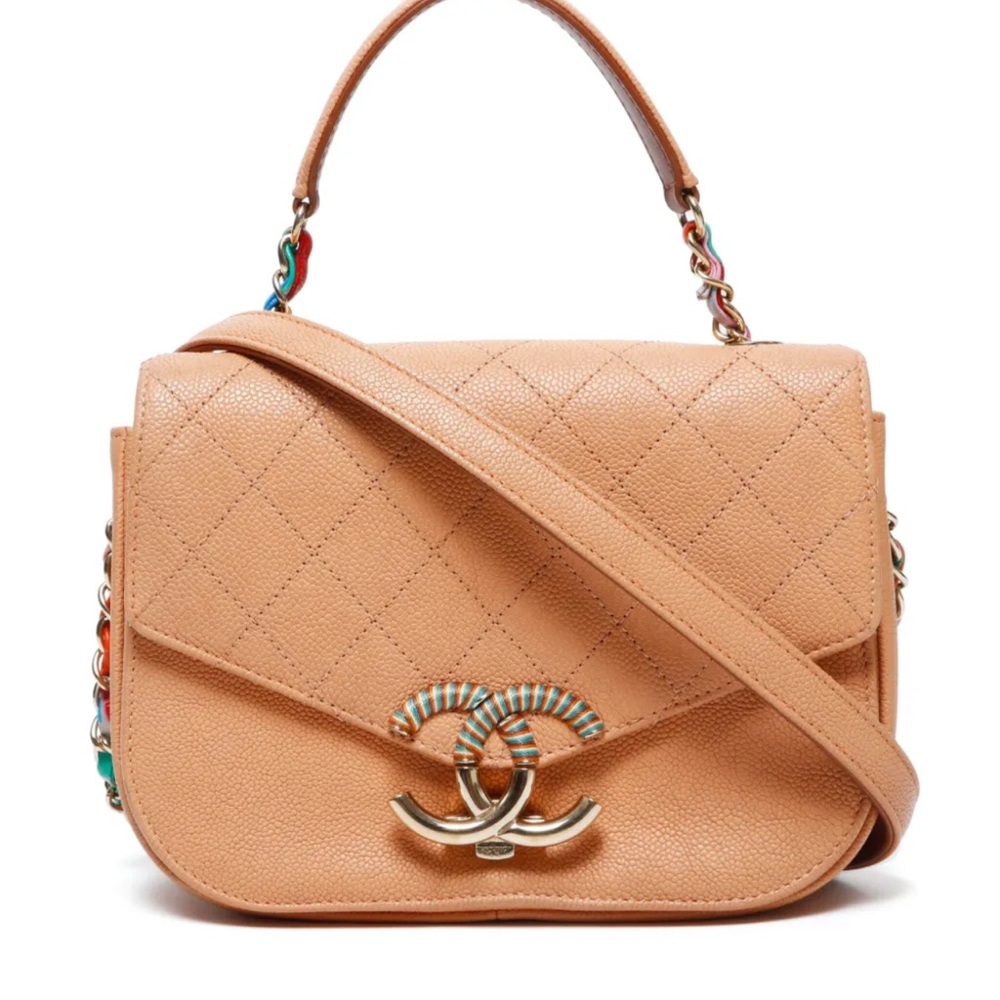 Chanel Cavier Grained Quilted Small Cuba Top Handle